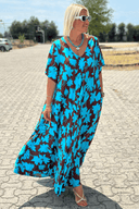 Women's Floral Midi – V Neck Flutter Sleeve Belted A-Line Summer Wedding Guest Dress