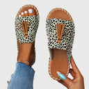 Women's Boho Tribal Print Tassel Flat Sandals – Open Toe Slip On Casual Summer