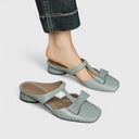 Women's Bow T-Strap Ballet Flats – Square Toe Slip On Flat Mary Jane Shoes