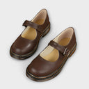 Women's Chunky Sole Mary Jane Shoes – Single Strap Square Buckle Round Toe Flat