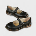 Women's Chunky Sole Mary Jane Shoes – Single Strap Square Buckle Round Toe Flat