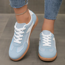 Women's Color Block Low Cut Sneaker – Lace Up Gum Sole Retro Casual Shoe