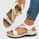 Women's Elastic Strap Wedge Sandals – Open Toe Hook Loop Casual Summer Platform