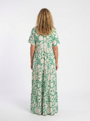 Women's Floral Maxi Dress – Short Sleeve V Neck Tiered Summer Beach