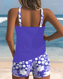Women's Floral Two Piece Swimsuit – Tank Top Shorts Beach Set