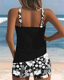 Women's Floral Two Piece Swimsuit – Tank Top Shorts Beach Set