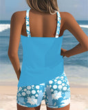 Women's Floral Two Piece Swimsuit – Tank Top Shorts Beach Set