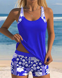 Women's Floral Two Piece Swimsuit – Tank Top Shorts Beach Set