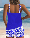 Women's Floral Two Piece Swimsuit – Tank Top Shorts Beach Set