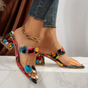 Women's Gem Clear Strap Mule Sandals – Jewel Block Heel Open Toe Party Shoes