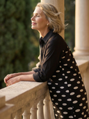 Women's Graduated Polka Dot Shirt Dress – Collared Roll Sleeve Button Front Knee Length