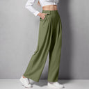 Women's High Waist Wide Leg Trousers – Pleated Front Tailored Work Pants