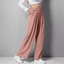 Women's High Waist Wide Leg Trousers – Pleated Front Tailored Work Pants