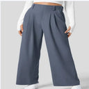 Women's High Waist Wide Leg Trousers – Pleated Front Tailored Work Pants