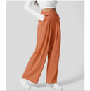 Women's High Waist Wide Leg Trousers – Pleated Front Tailored Work Pants