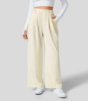 Women's High Waist Wide Leg Trousers – Pleated Front Tailored Work Pants