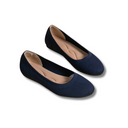 Women's Knit Ballet Flats – Slip On Ribbed Round Toe Flat Shoes Everyday Casual