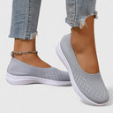 Women's Knit Slip On Ballet Flat Sneakers – Round Toe Casual Everyday Walking