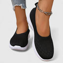 Women's Knit Slip On Ballet Flat Sneakers – Round Toe Casual Everyday Walking
