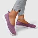 Women's Knit Slip On Ballet Flat Sneakers – Round Toe Casual Everyday Walking