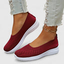 Women's Knit Slip On Ballet Flat Sneakers – Round Toe Casual Everyday Walking