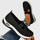 Women's Knit Slip On Wedge Sneakers – Cut Out Vamp Casual Everyday Walking Shoe