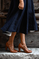 Women's Mary Jane Pumps – Round Toe Ankle Strap Buckle Mid Block Heel Shoes