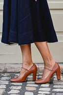 Women's Mary Jane Pumps – Round Toe Ankle Strap Buckle Mid Block Heel Shoes