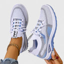 Women's Mesh Color Block Low Top Running Sneakers – Lace Up Casual Everyday