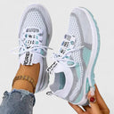Women's Mesh Color Block Low Top Running Sneakers – Lace Up Casual Everyday