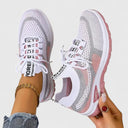 Women's Mesh Color Block Low Top Running Sneakers – Lace Up Casual Everyday