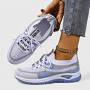 Women's Mesh Color Block Low Top Running Sneakers – Lace Up Casual Everyday