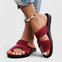 Women's Mesh Crisscross Flat Sandals – Open Toe Slip On Casual Summer Beach Slide