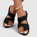 Women's Mesh Crisscross Flat Sandals – Open Toe Slip On Casual Summer Beach Slide
