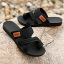 Women's Mesh Crisscross Flat Sandals – Open Toe Slip On Summer Beach Slides