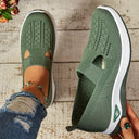 Women's Mesh Slip On Sneakers – Round Toe Cutout Vamp Flatform Walking Shoes