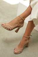 Women's Multi-Strap Heeled Sandals – Open Toe Ankle Strap Buckle Block Heel Shoes
