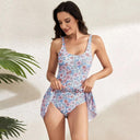 Women's One Piece Swimsuit Dress – Scoop Neck Skirted Swimdress Ruched Side Tie