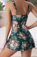 Women's One Piece Swimsuit Dress – Scoop Neck Skirted Swimdress Ruched Side Tie