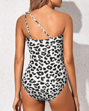 Women's One Shoulder One Piece Swimsuit – Cutout Strap Ruched Side Beach