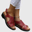 Women's Peep Toe Wedge Sandals – Cutout Strap Slingback Casual Summer Shoes