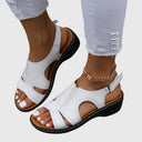 Women's Peep Toe Wedge Sandals – Cutout Strap Slingback Casual Summer Shoes