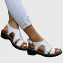 Women's Peep Toe Wedge Sandals – Cutout Strap Slingback Casual Summer Shoes