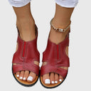 Women's Peep Toe Wedge Sandals – Cutout Strap Slingback Casual Summer Shoes
