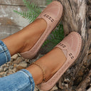 Women's Perforated Slip On Ballet Flat – Round Toe Cutout Vamp Casual Shoe