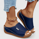 Women's Plain Wedge Slide Sandals – Open Toe Slip On Casual Summer Mule Flatform