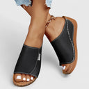 Women's Plain Wedge Slide Sandals – Open Toe Slip On Casual Summer Mule Flatform