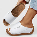Women's Plain Wedge Slide Sandals – Open Toe Slip On Casual Summer Mule Flatform