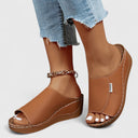 Women's Plain Wedge Slide Sandals – Open Toe Slip On Casual Summer Mule Flatform
