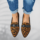Women's Pointed Toe Penny Loafers – Nubuck Slip On Flat Loafer Shoes Low Heel